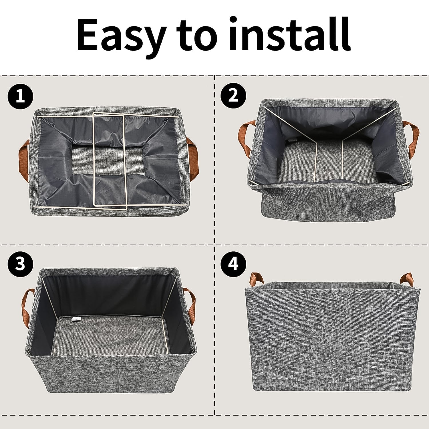 Foldable Cloth Storage Organizer Bag With Handles (46x27cm1pc) Foldable Cloth Storage Organizer Bag With Handles (46x27cm1pc)